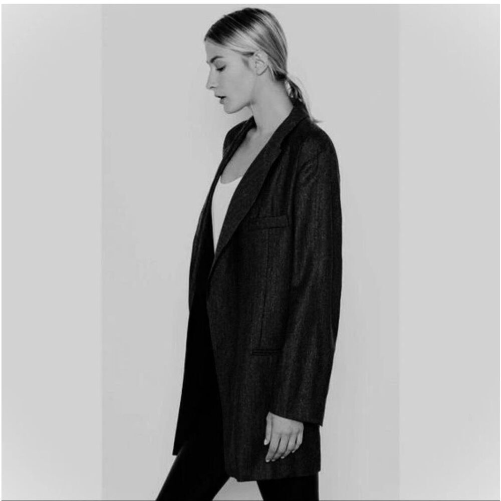 EQUIPMENT Depuis 1976 Women's Black Blazer Wool Oversized Black Jacket, Size 8 M